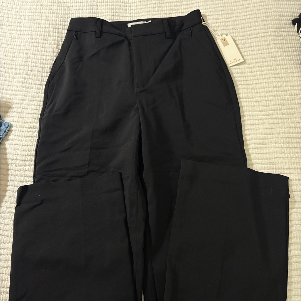 Good American Black Dress Pants Structured Design